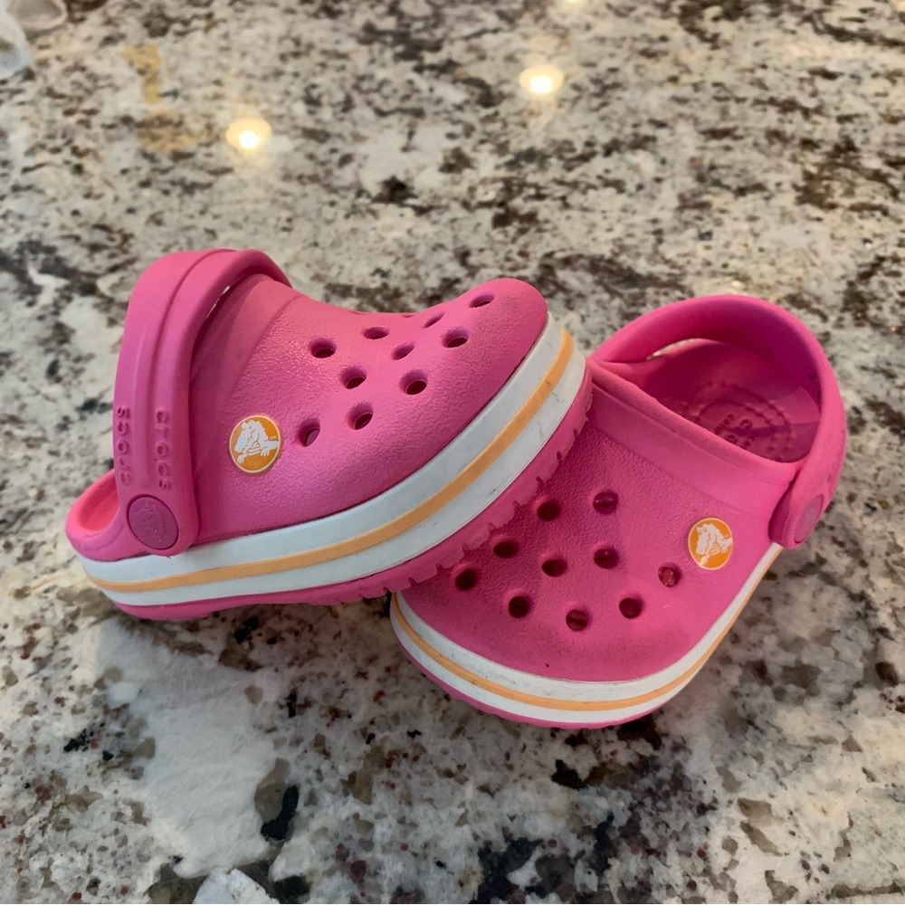 Crocs Girls Infant/Toddler Crocband Clog | Pink | Great Condition